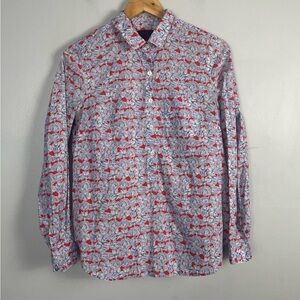 Liberty Red Floral Print Blouse for J.Crew cotton size 4
